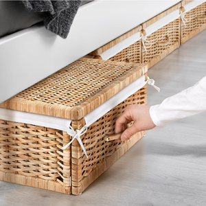 Wholesale <b>Large</b> Rattan Underbed Storage Basket with Lid, Wicker Laundry <b>Hamper</b> & Clothes Organizer Box Vietnam Factory - Product Image 4