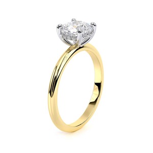Bague de fiançailles en or jaune avec diamant de laboratoire taille coussin de 1,85 carat, solitaire, sur mesure, OEM, vente en gros de bijoux - Product Image 5