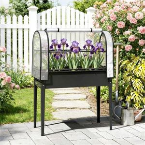 Fioriera rialzata nera per giardino, vasi e fioriere, cassetta per la semina - Product Image 1
