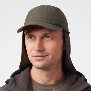Gorra de béisbol estilo pareja para exteriores con protección solar, gorra con solapa para el cuello a juego, gorra parasol de color liso al por mayor, gorra con solapa para el cuello de corona suave - Product Image 4