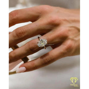 Oval Cut Moissanite <b>Ring</b> <b>Solitaire</b> Engagement <b>Ring</b> 925 Sterling <b>Silver</b> Luxury Wedding Jewelry Classic Design For Women - Product Image 2