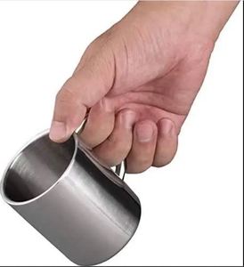 Stainless Steel Coffee <b>Cup</b> Double Layer Milk Tea Mug with Handle for Camping School Beer Tumbler - Product Image 1