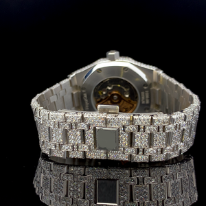 Montre-bracelet carrée pour homme, très vendue, avec cadran de haute qualité, diamants Moissanite VVS, bracelet en acier inoxydable, mouvement à quartz, fonction date - Product Image 2