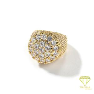 Bague Statement en Argent Sterling 925 Plaqué Or avec Diamants Moissanite et Pierres Centrales Brillantes pour Détaillants (Vente en Gros) - Product Image 1
