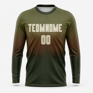 เสื้อฟุตบอลแขนยาวผู้ชาย พิมพ์ลายทีม ระบายเหงื่อได้ดี ผลิตจากโพลีเอสเตอร์ คอกลม แขนยาว ทรงปกติ - Product Image 1