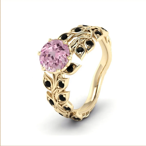Anillo solitario de diseño de lujo con piedras preciosas de corte de pera facetadas de zafiro Rosa Natural de Plata de Ley 925, joyería fina del fabricante - Product Image 1