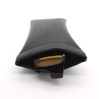 Étui de rangement pour lunettes de soleil et lunettes de vue en cuir PU léger et durable, noir uni, 9*18cm, unisexe