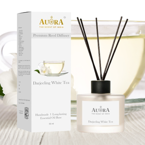 Diffuseur de parfum en verre artisanal noir de luxe Aqua, 50 ml, bâtonnets en rotin, base d'huile essentielle longue durée, plus de 100 senteurs indiennes - Product Image 6