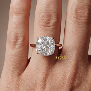 2.76ct Cushion Cut EF VS1 Diamond Engagement <b>Ring</b> in 925 <b>Silver</b> with Round Side Diamonds Luxury <b>Solitaire</b> <b>Ring</b> for Wedding Party - Product Image 5