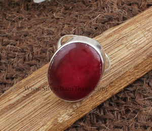 Wholesale Natural Red <b>Jade</b> Large Oval Gemstone Statement <b>Ring</b> Sterling Silver Plated Wedding Women's Gift - Product Image 4