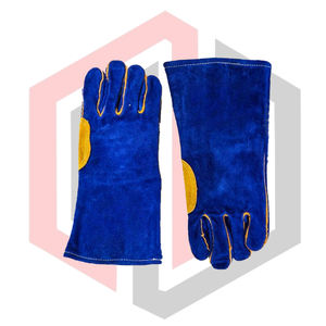 Gants de soudage en cuir bleu pour une sécurité totale, flexibles, respirants, résistants aux déchirures, isolants thermiquement - Product Image 4
