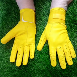 Guantes de Bateo de Cuero Amarillo NEXO INDUSTRIES con Cierre de Hebilla, Duraderos, Transpirables, de Tela No Tejida, para Entrenamiento, Unisex, Juveniles, Ambidiestros - Product Image 1