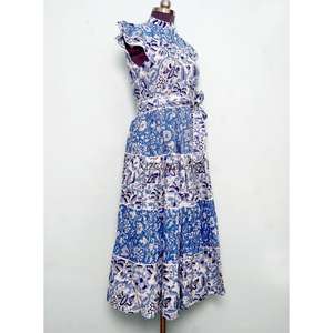 Vestidos Maxi Casuales Bohemios Elegantes, 100% Algodón Puro, Estampado Floral, Verano, Transpirables, Corte Holgado, Moda Femenina - Product Image 5