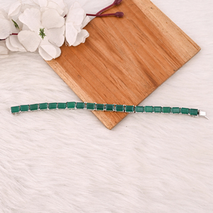 Premium Natural Green <b>Onyx</b> <b>Bracelet</b> in 925 Sterling Silver Handmade Luxury Jewelry Women & Men - Product Image 2