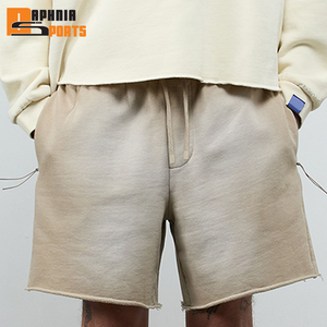 กางเกงขาสั้นผู้ชายสไตล์วินเทจผ้าฝ้ายเฟรนช์เทอร์รี่เนื้อนุ่มซับเหงื่อ ซันเฟด สวีท ชอร์ต รูดเชือกผูกเอว ทรงจ็อกเกอร์ สปอร์ตวอช ผลิตในปากีสถาน - Product Image 2