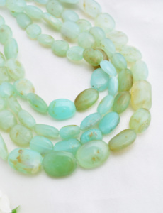 Cuentas de ópalo azul natural pulidas de 16 pulgadas, cuentas de ópalo azul natural lisas para la fabricación de joyería fina, piedra preciosa - Product Image 4