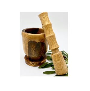 Natural Wooden Mortar And Pestle Set For Crushing Spices <b>Garlic</b> Ginger And Making <b>Fresh</b> Herbal Pastes - Product Image 4