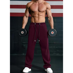 Pantalon de jogging décontracté pour homme en coton gris léger et respirant, avec taille élastique et cordon de serrage, poches latérales, idéal pour l'automne - Product Image 4