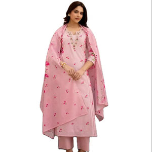 Collection 2026 : Styles les plus attractifs, Kurti et pantalon imprimés à fleurs en 2 couleurs, longueur genou, avec dupatta. Nous proposons des prix de gros. - Product Image 1