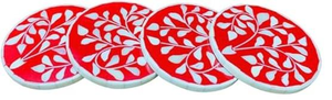 Elegantes Posavasos Cuadrados Hechos a Mano con Incrustaciones de Bambú, Resistentes al Calor, Ecológicos, con Diseño Floral para Decoración del Hogar - Product Image 3