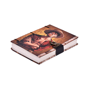 A5 Paper <b>Notebook</b> Anime Pirate Character Design Wanted Theme Journal Eco Friendly <b>Diary</b> | Metal Lock Closure Recycled Paper Book - Product Image 3