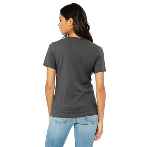 Camiseta de Jersey Transpirable con Cuello en V para Mujer, 100% Algodón Peinado Airlume, Manga Corta, Ligera, Blanca, Informal - Product Image 3