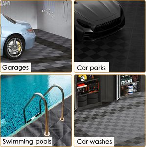 Dalles de sol emboîtables en PP pour <span class=keywords><strong>garage</strong></span>, tapis modulaires anti-rayures 40 x 40 cm avec drainage pour <span class=keywords><strong>garage</strong></span>, atelier, entrepôt, zones humides - Product Image 4