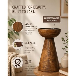 Walnut Wood Turned Spindle <b>Candle</b> Holder | Vintage Farmhouse | Wholesale - Product Image 6