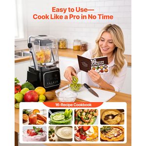 Robot culinaire professionnel 2200W 26000RPM avec mixeur 68 oz, fonction autonettoyante, Speed Shield, instructions en allemand, version US - Product Image 5