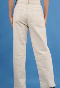 Jean en denim taille haute pour femme petite et grande taille - Longueur genou, coupe ajustée vintage, coton écologique - Product Image 2