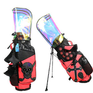 Sac de golf haut de gamme brodé crâne avec accents holographiques et mécanisme de support stable pour joueurs modernes - Product Image 3