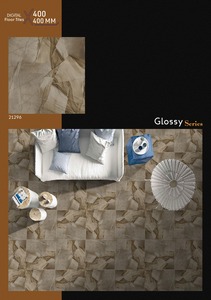 Azulejos de Cerámica Brillantes de 400x400mm, Aspecto de Mármol Marrón, Azulejos Vitrificados Digitales, Serie Brillante de Azulejos de Cerámica de 400x400mm, Mármol Ónix - Product Image 3