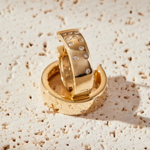 14K Gold Huggie Earrings_ Dainty Lab-Grown Diamond Jewelry - Product Image 5