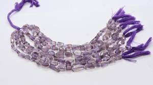 ลูกปัดอเมทิสต์สีชมพูทรงเหลี่ยมขนาด 7-8 มม. ลูกปัดอเมทิสต์สีชมพูเจียระไนด้วยเลเซอร์ ขนาด 9 นิ้ว เครื่องประดับอเมทิสต์สีชมพูทรงหยดน้ำ - Product Image 4