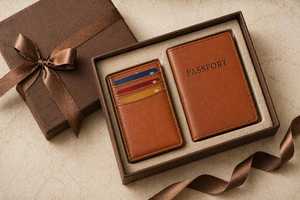 Nueva Llegada, Porta Pasaportes Unisex de Cuero Genuino Ecológico, Cartera de Viaje con Logotipo Personalizado, Funda Protectora para Pasaporte con Bloqueo RFID - Product Image 5