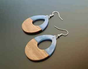 Pendientes de Resina Vintage con Gancho Francés, Diseño de Ángel, Joyería de Resina y Madera, Colgantes Artesanales de Resina - Product Image 6