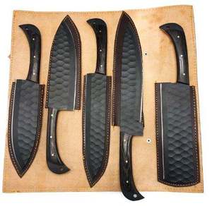 BA Enterprises Handmade 5-Piece Customized Damascus Steel Layer Wooden Handle Stainless Steel Coated Durable <b>Sharp</b> <b>Knife</b> <b>Set</b> - Product Image 4