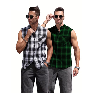 เสื้อผ้าผู้ชายไซส์ใหญ่ สวมใส่สบาย ระบายอากาศได้ดี ป้องกันรอยยับ เหมาะสำหรับใส่เที่ยวเล่นกลางแจ้ง มีกระเป๋าหน้าอก น้ำหนักเบา ไม่มีแขนเสื้อ สำหรับฤดูใบไม้ผลิ - Product Image 1