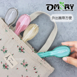 OMORY Plastic Cutlery Set with Spoon Chopsticks Reusable Dishwasher Safe Travel Dinnerware <b>Kit</b> Oval Design - Product Image 4
