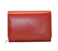 Portefeuille en cuir rouge avec fermeture éclair, design minimaliste, durable, porte-monnaie unisexe pour un usage quotidien