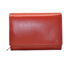 Red Leather Zipper Wallet Minimalist Design Durable Unisex <b>Coin</b> <b>Purse</b> for Daily Use - Product Image 1