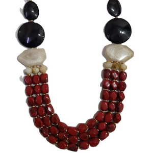 สร้อยคอลูกปัดเรซินทันสมัยเครื่องประดับงานปาร์ตี้ทำมือ unisex จากอินเดีย - Product Image 1