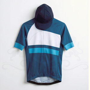Camiseta de Ciclismo para Hombre, Manga Corta, Rayas Azules y Blancas, Ligera, Transpirable, Ropa Deportiva, Uniforme de Ciclismo - Product Image 4