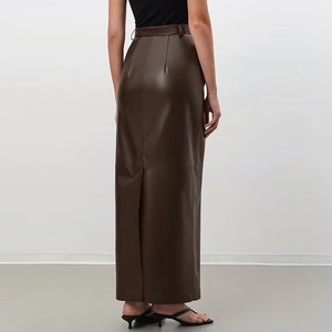 Minifalda de Cuero Genuino Personalizada de Primera Calidad para Mujer, Cintura Alta, Suave, Ropa de Moda de Lujo, Servicio de Muestras al por Mayor OEM ODM - Product Image 3