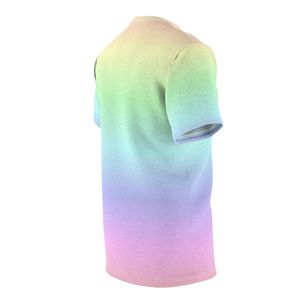 เสื้อยืดผู้ชายสีพาสเทลไล่เฉดสีรุ้ง แขนสั้น คอกลม ลำลอง ผ้าถัก คอโอ สีพื้น เสื้อยืดฤดูร้อน - Product Image 3