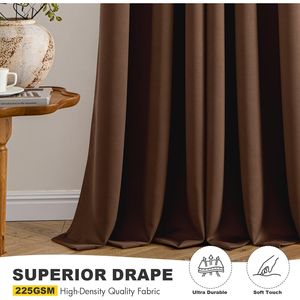 Tende Oscuranti Termoisolanti con Occhielli Solidi, Antirumore, Lunghe 63 Pollici, Nere, per Camera da Letto e Soggiorno, 2 Pannelli per Stanza - Product Image 1