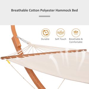 Moderno Soporte Desmontable Blanco para Hamaca con Toldo de Tela y Arco de Madera para Relajación al Aire Libre - Product Image 4
