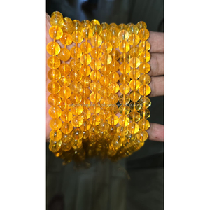 ลูกปัดคริสตัลอัญมณีธรรมชาติลูกปัดสีเหลืองมะนาวสร้อยข้อมือเครื่องประดับแฟชั่นทำจากฮวงจุ้ย - Product Image 1
