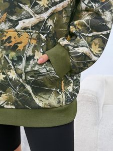 Sudadera con Capucha de Algodón con Estampado de Camuflaje para Mujer, Sudadera Holgada de Felpa, Estilo Casual, Ropa Urbana, Sudadera de Invierno - Product Image 3