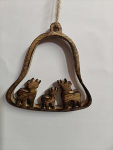 Campana de madera colgante de Navidad - Product Image 3